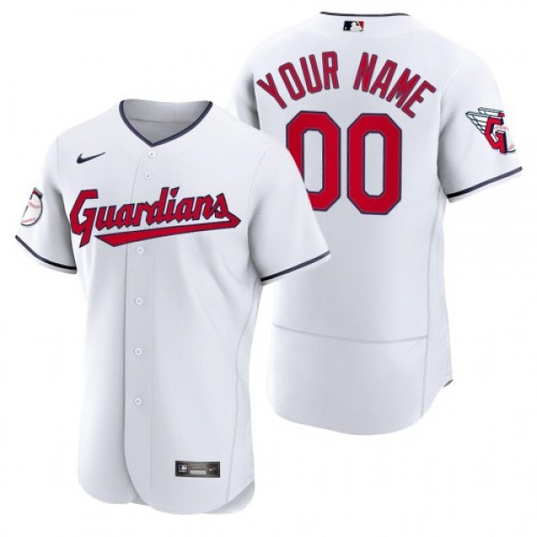 Cleveland Guardians Custom White Men's Nike A...