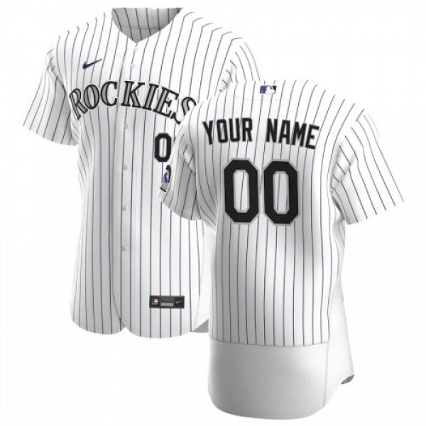 Colorado Rockies Custom Men's Nike White Home...