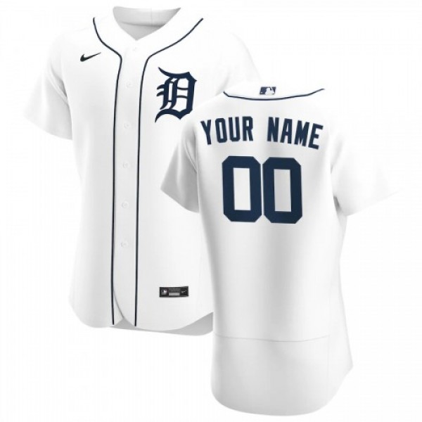 Detroit Tigers Custom Men's Nike White Home 2...