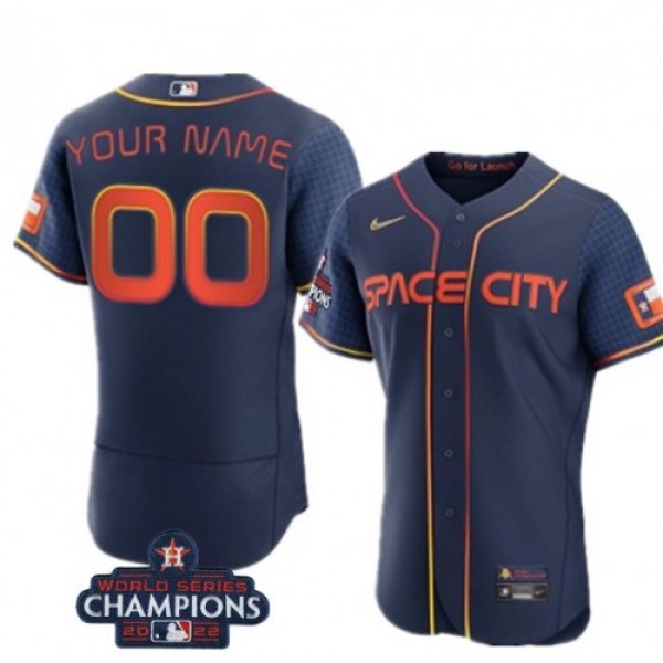 Houston Astros Active Player Custom Navy 2022 Worl...