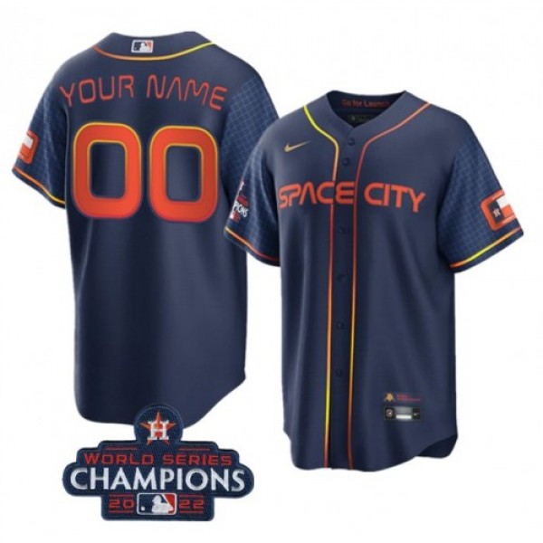 Houston Astros Active Player Custom Navy 2022 Worl...
