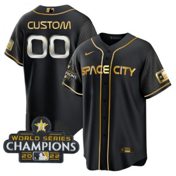 Houston Astros Active Player Custom Black Gold 202...