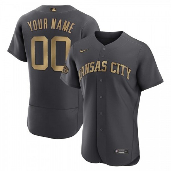 Kansas City Royals Custom Men's Nike Charcoal...