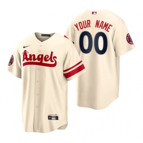 Los Angeles Angels Custom Cream Men's MLB Nik...