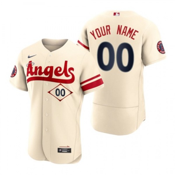 Los Angeles Angels Custom Cream Men's MLB Nik...