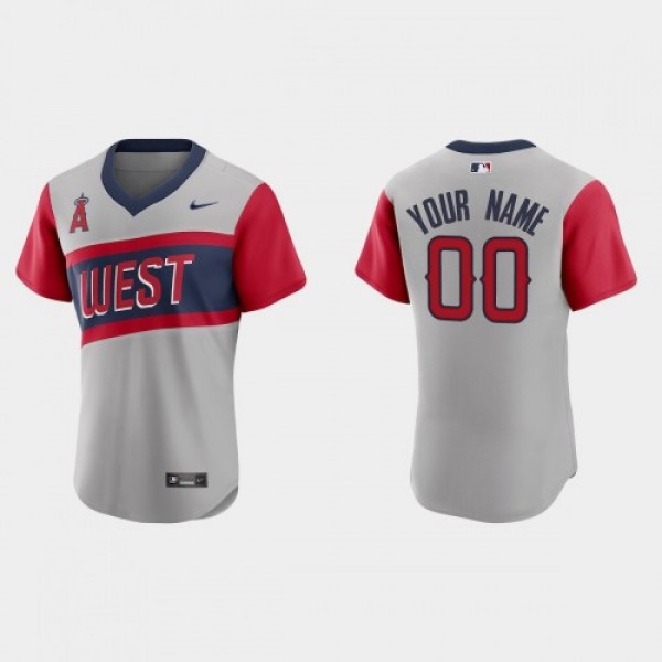 Los Angeles Angels Custom Men's Nike Gray 202...