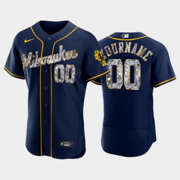 Milwaukee Brewers Custom Men's Nike Diamond E...