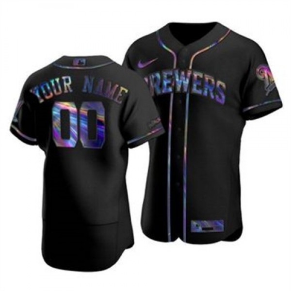 Milwaukee Brewers Custom Men's Nike Iridescen...