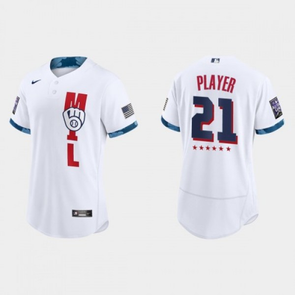 Milwaukee Brewers Custom 2021 Mlb All Star Game Au...