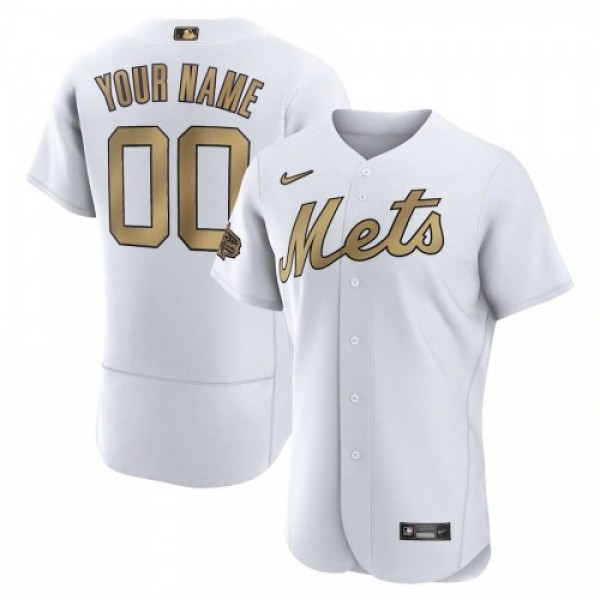 New York Mets Custom Men's Nike White 2022 ML...