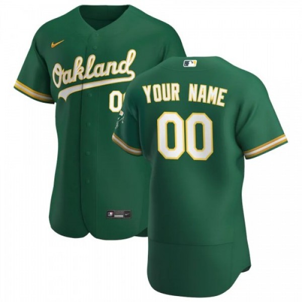 Oakland Athletics Custom Men's Nike Kelly Gre...