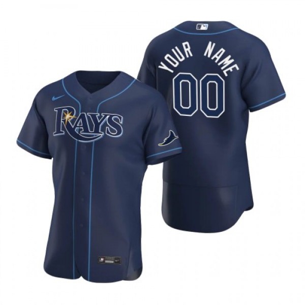 Tampa Bay Rays Custom Men's Nike Navy Alterna...