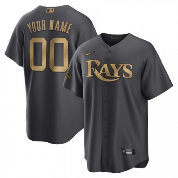 Tampa Bay Rays Custom Men's Nike Charcoal 202...