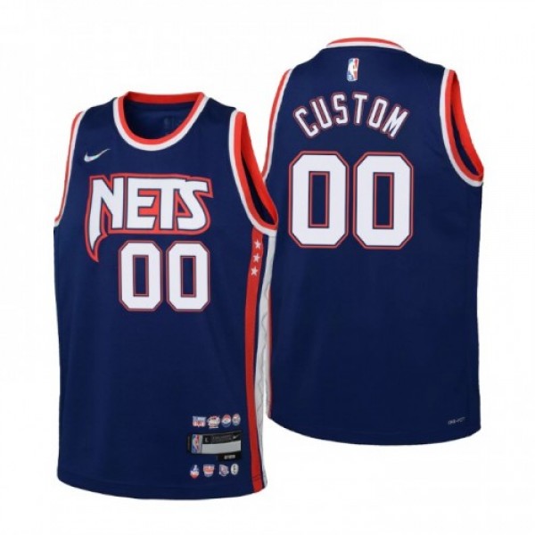 Brooklyn Nets Custom Youth Nike Navy 2021/22 Swing...