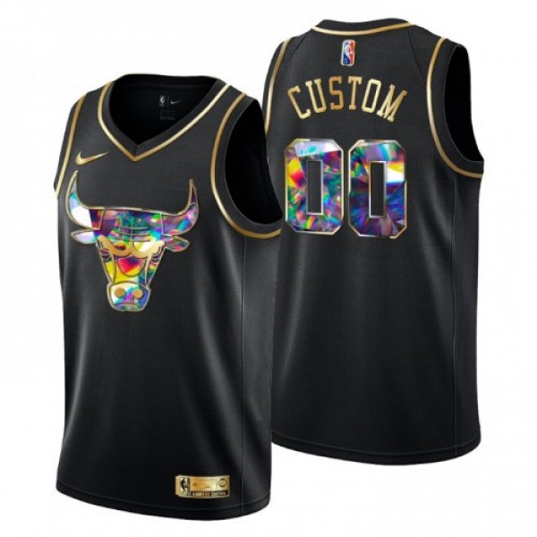 Chicago Bulls Custom Men's Golden Edition Dia...