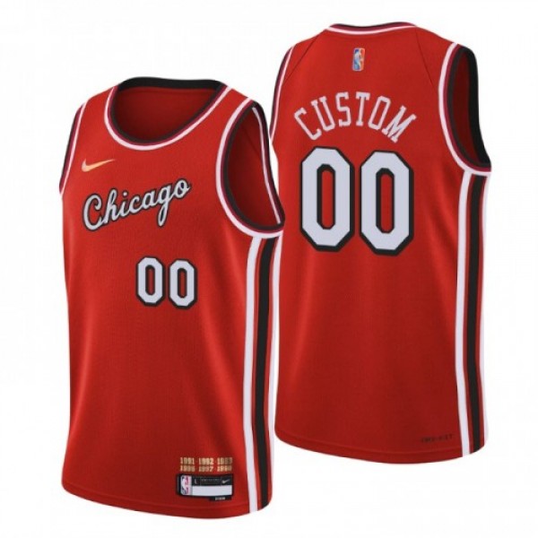 Chicago Bulls Custom Men's Nike Red 2021/22 S...