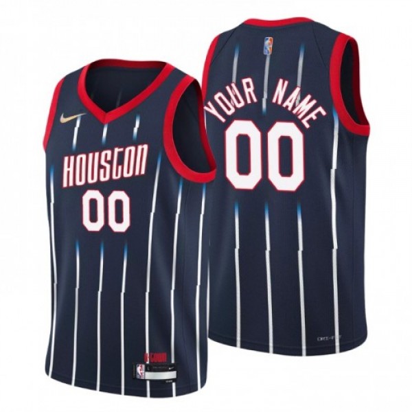 Houston Rockets Custom Men's Nike Navy 2021/2...