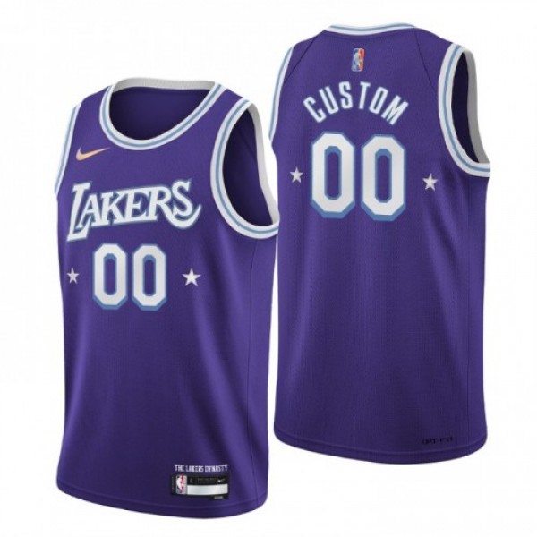 Los Angeles Lakers Custom Men's Nike Purple 2...