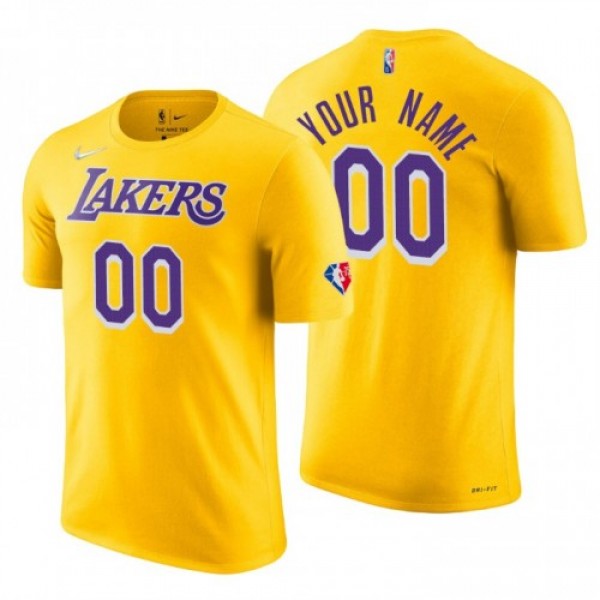 Los Angeles Lakers Custom Gold Men's Nike 202...
