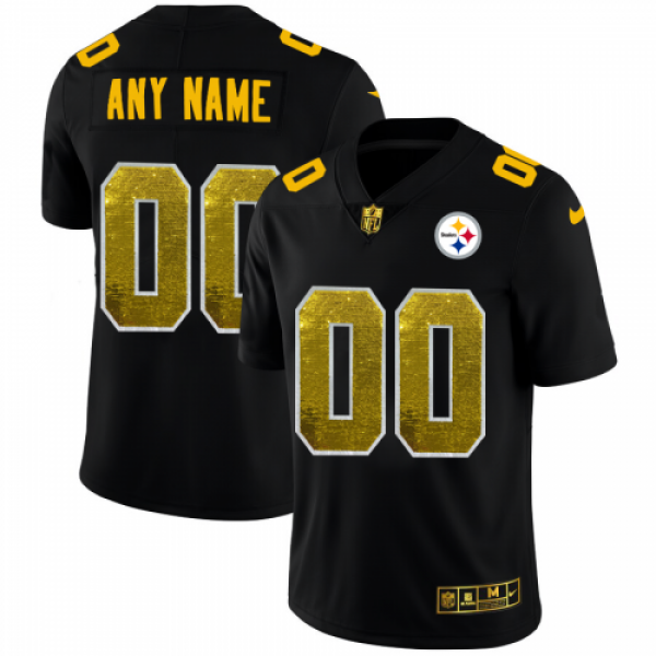 Pittsburgh Steelers Custom Men's Black Nike G...
