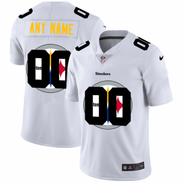 Pittsburgh Steelers Custom White Men's Nike T...