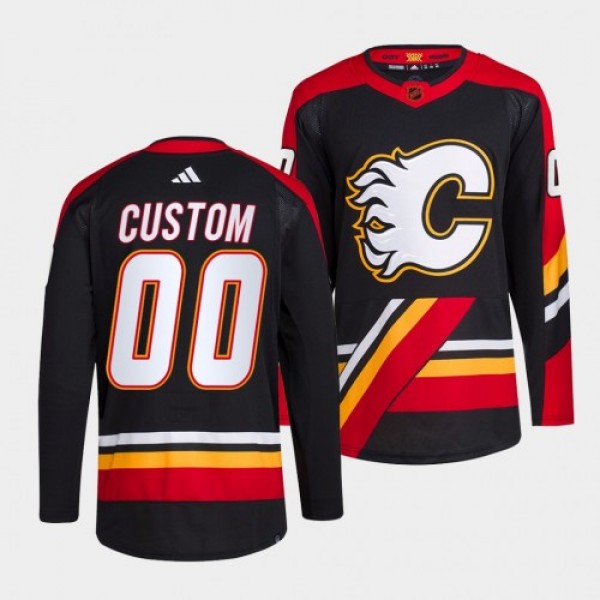 Calgary Flames Custom Men's adidas Reverse Re...