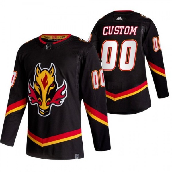 Calgary Flames Custom Black Men's Adidas 2020...