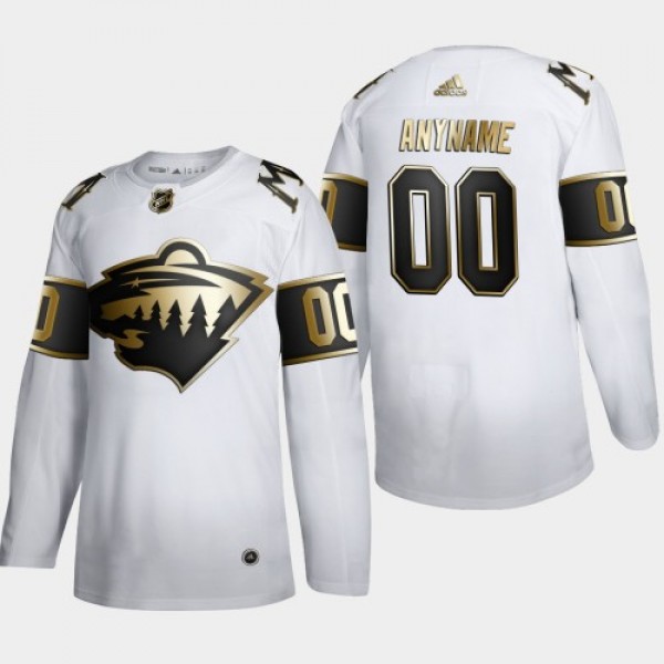 Minnesota Wild Custom Men's Adidas White Gold...