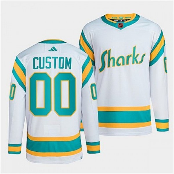 San Jose Sharks Custom Men's adidas Reverse R...