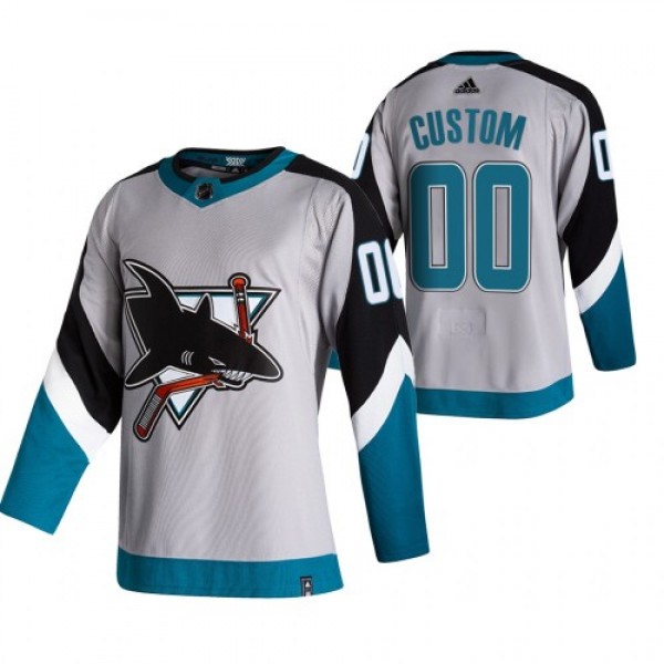 San Jose Sharks Custom Grey Men's Adidas 2020...