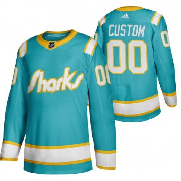 San Jose Sharks Custom Men's Adidas 2020 Thro...