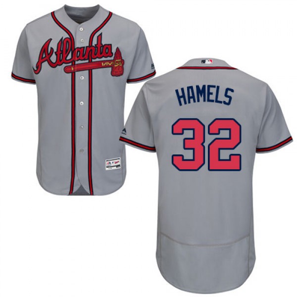Atlanta Braves #32 Cole Hamels Grey Flexbase Authe...