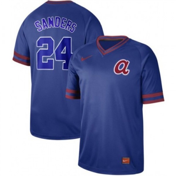 Nike Atlanta Braves #24 Deion Sanders Royal Authen...