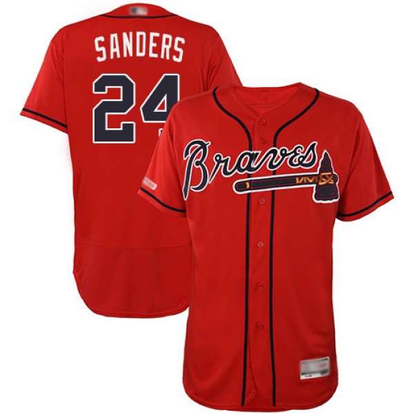 Atlanta Braves #24 Deion Sanders Red Flexbase Auth...