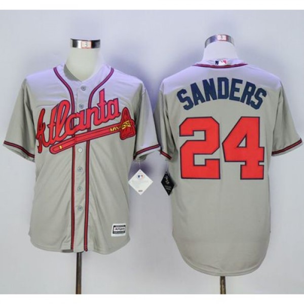 Atlanta Braves #24 Deion Sanders Grey New Cool Bas...