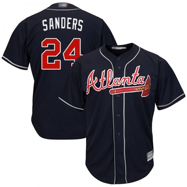 Atlanta Braves #24 Deion Sanders Navy Blue New Coo...