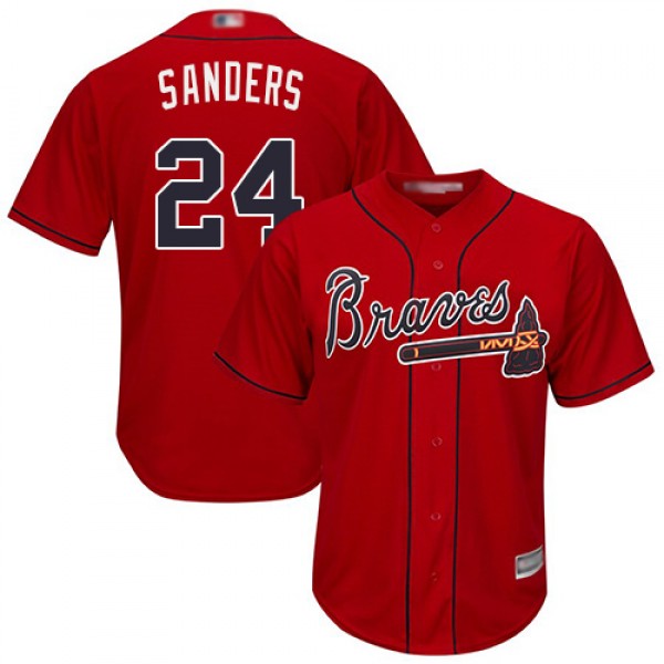 Atlanta Braves #24 Deion Sanders Red New Cool Base...