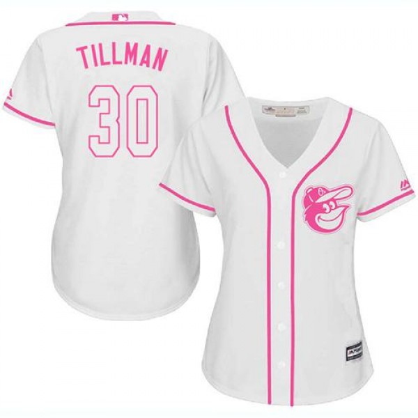 Baltimore Orioles #30 Chris Tillman White/Pink Fas...