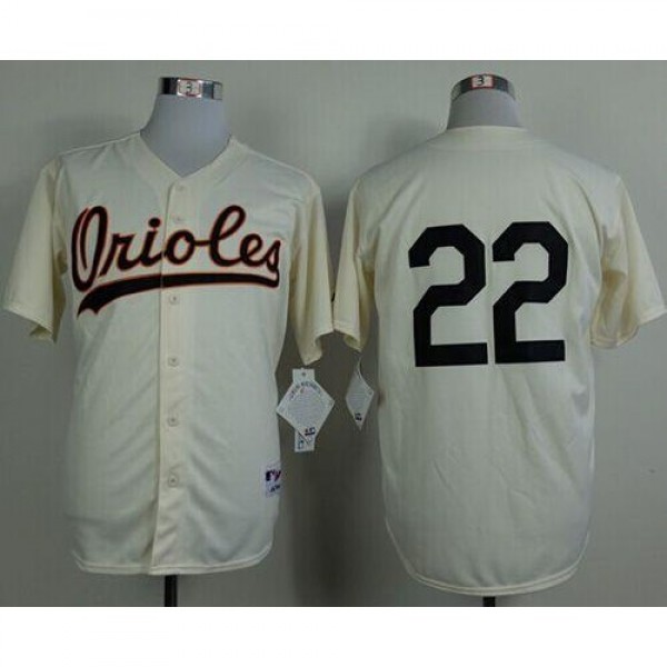Baltimore Orioles #22 Jim Palmer Cream 1954 Turn B...