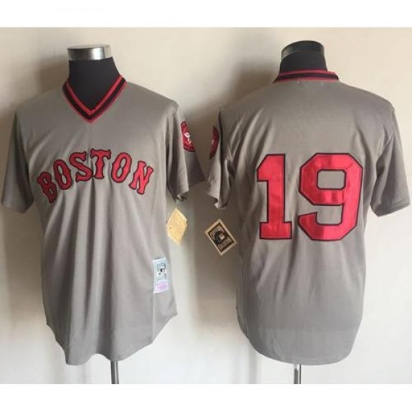 Mitchell And Ness Boston Red Sox #19 Fred Lynn Gre...