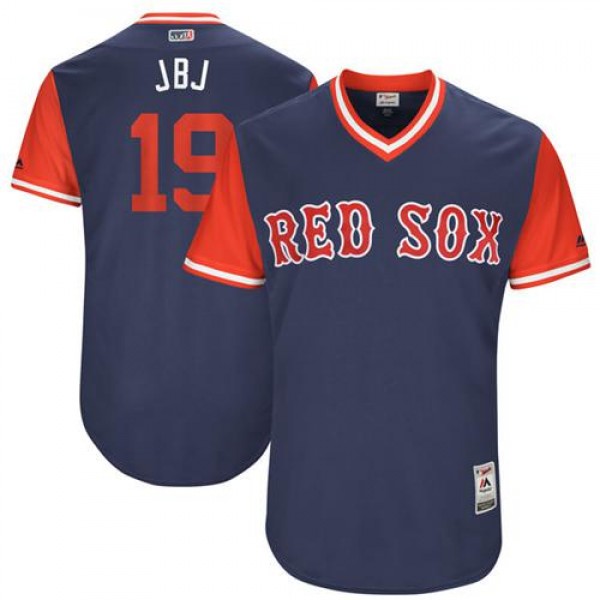 Boston Red Sox #19 Jackie Bradley Jr Navy "JB...