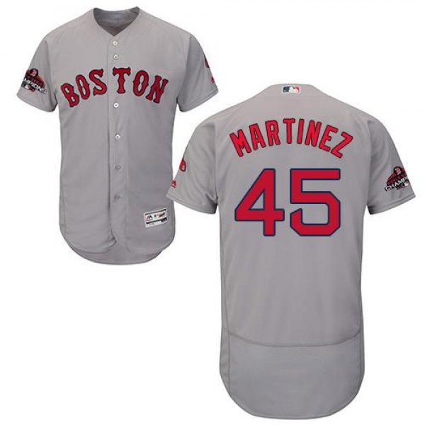Boston Red Sox #45 Pedro Martinez Grey Flexbase Au...