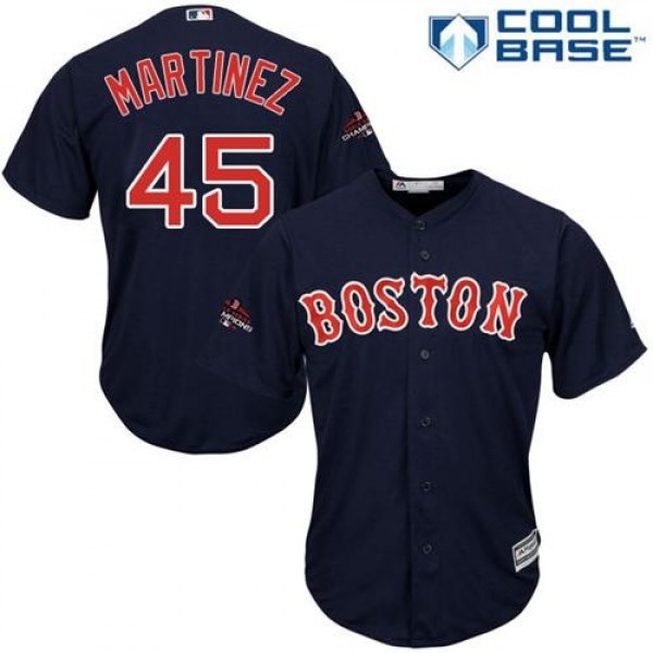 Boston Red Sox #45 Pedro Martinez Navy Blue New Co...