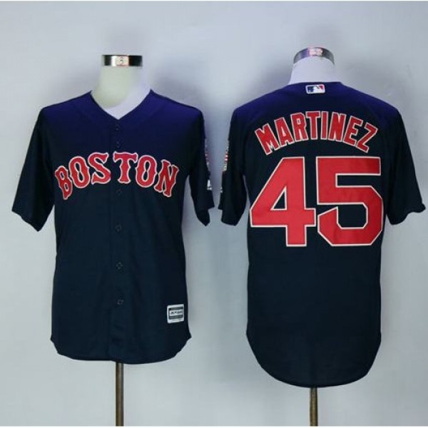 Boston Red Sox #45 Pedro Martinez Navy Blue New Co...