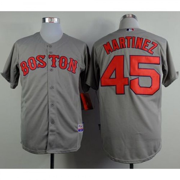 Boston Red Sox #45 Pedro Martinez Grey Cool Base S...