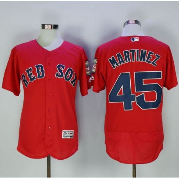 Boston Red Sox #45 Pedro Martinez Red Flexbase Aut...