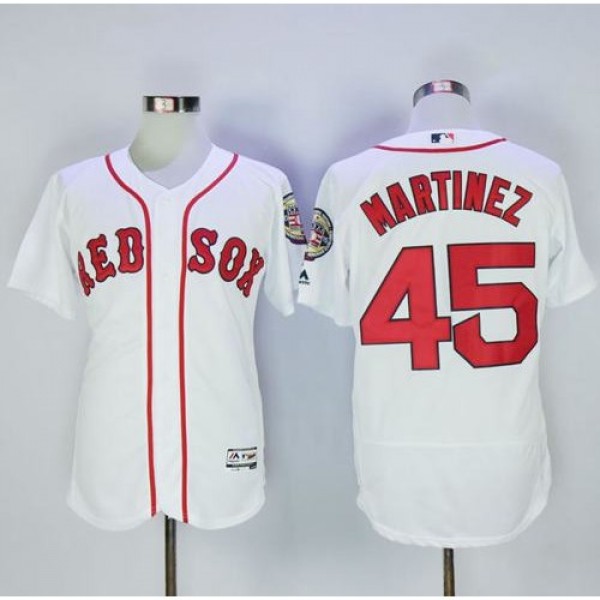 Boston Red Sox #45 Pedro Martinez White Flexbase A...
