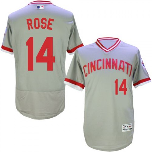 Cincinnati Reds #14 Pete Rose Grey Flexbase Authen...