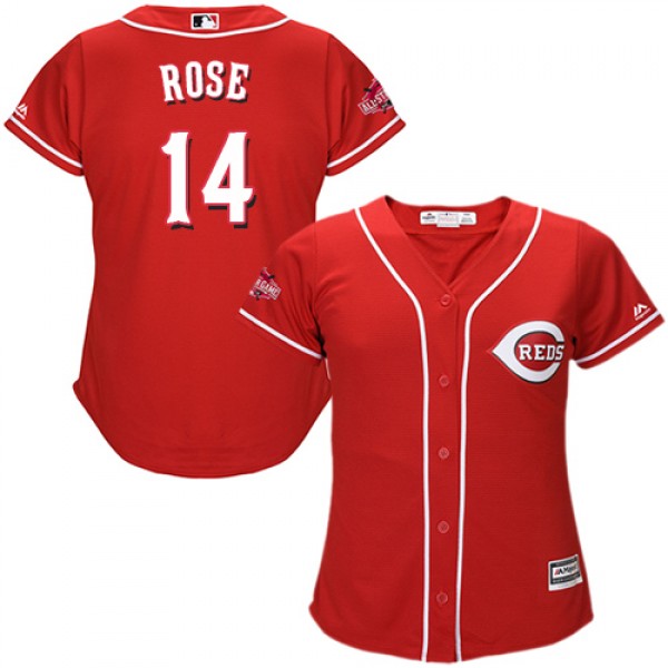 Cincinnati Reds #14 Pete Rose Red Alternate Women&...