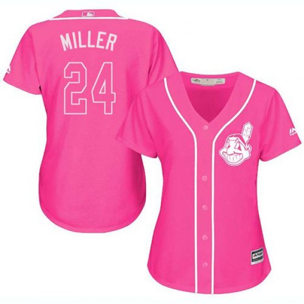Cleveland Guardians #24 Andrew Miller Pink Fashion...
